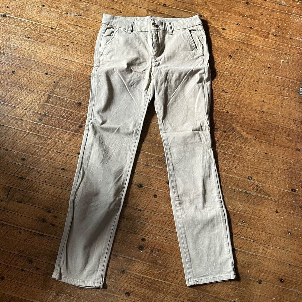 American Eagle tan skinny 8 preppy flat front slacks